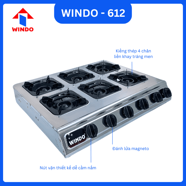 Bếp ga 6 họng giá rẻ