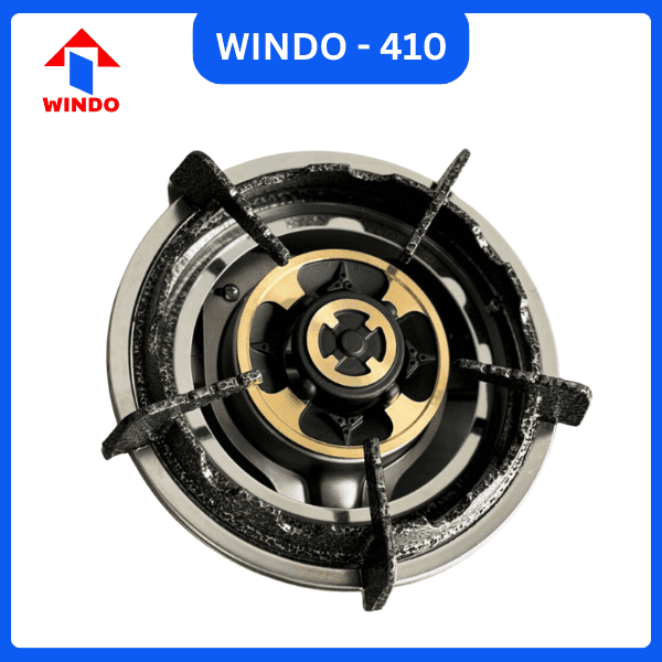 Bếp gas 4 lò sử dụng đầu đốt đồng nguyên khối cho ngọn lửa xanh