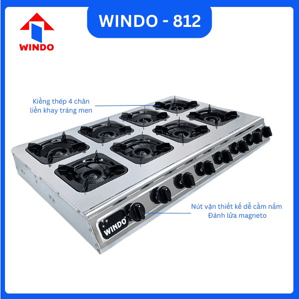 Bếp gas 8 lò tiết kiệm gas