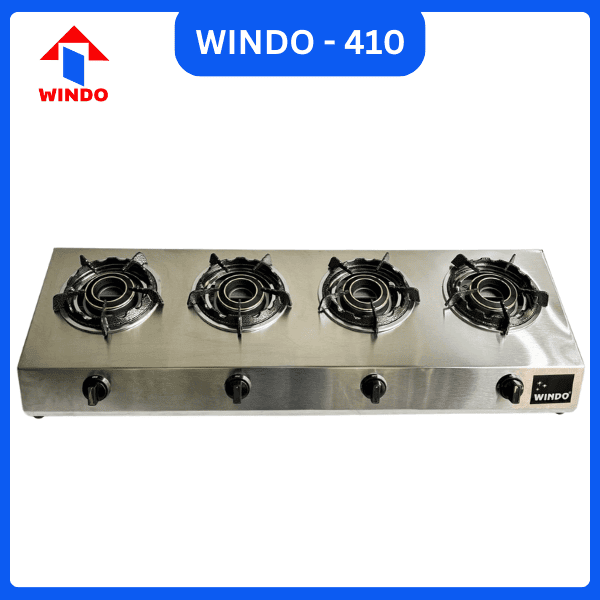 Bếp gas công nghiệp thấp áp 4 lò phi 100 - Windo 410