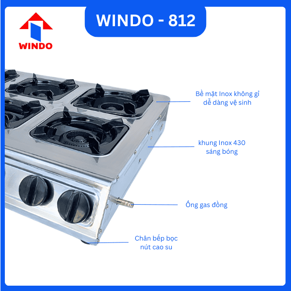 Bếp gas Windo 8 lò Windo - 812
