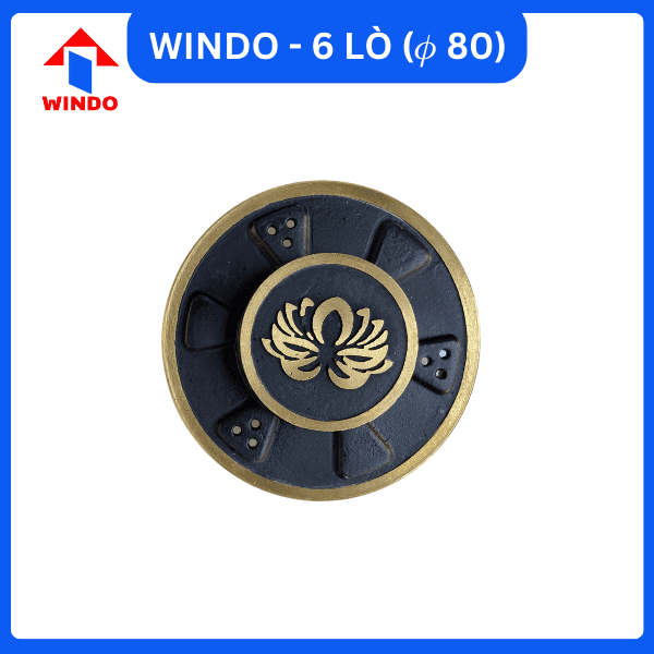 Đầu đốt phi 80 bếp gas công nghiệp thấp áp 6 lò