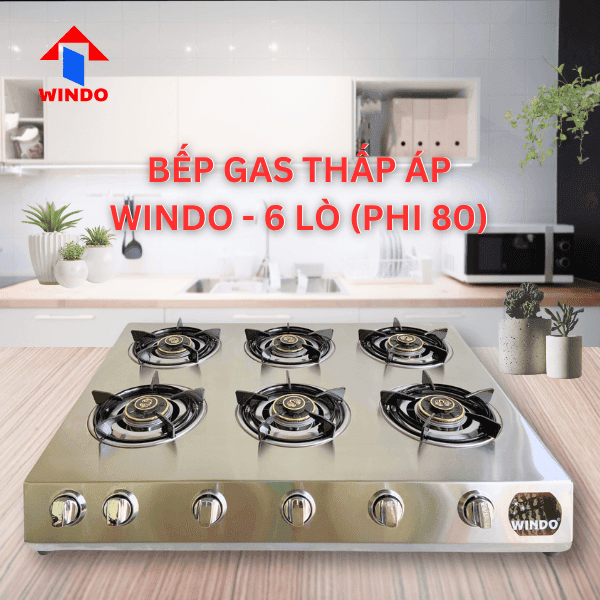 Thân bếp gas thấp áp dập nguyên khối chất liệu inox bền đẹp