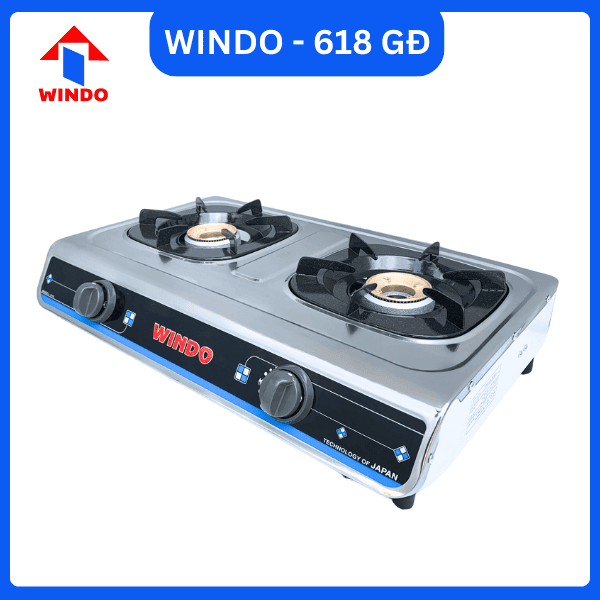 Bếp gas 6 tấc mặt inox điếu gang