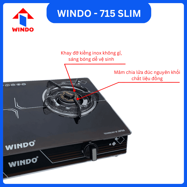 Bếp gas đôi mặt kính sử dụng hệ đánh lửa Magneto