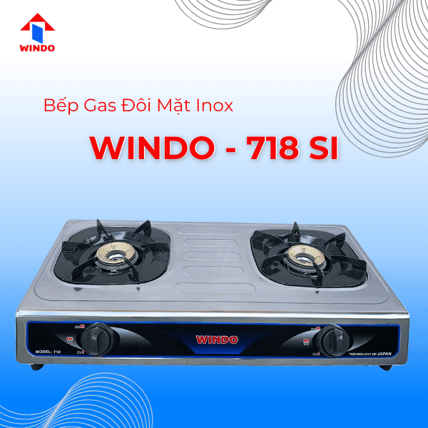 Bếp gas mặt inox Windo