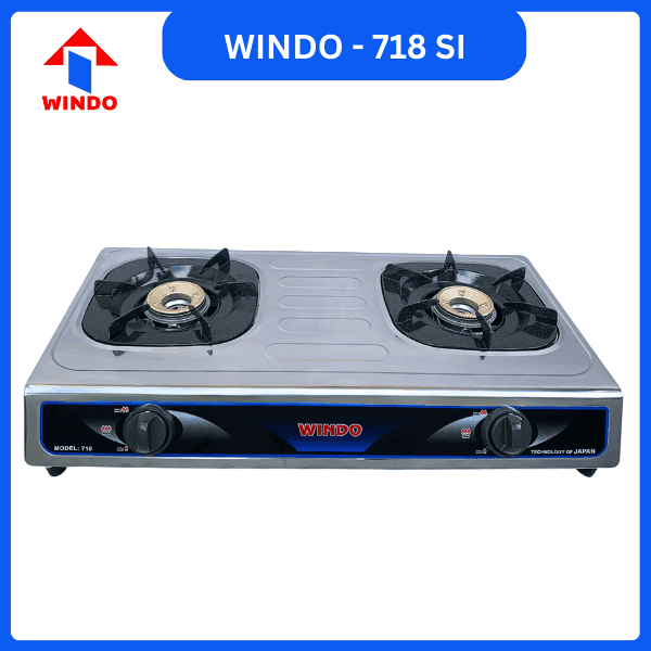 Bếp gas đôi để bàn mặt Inox Windo - 718 SI