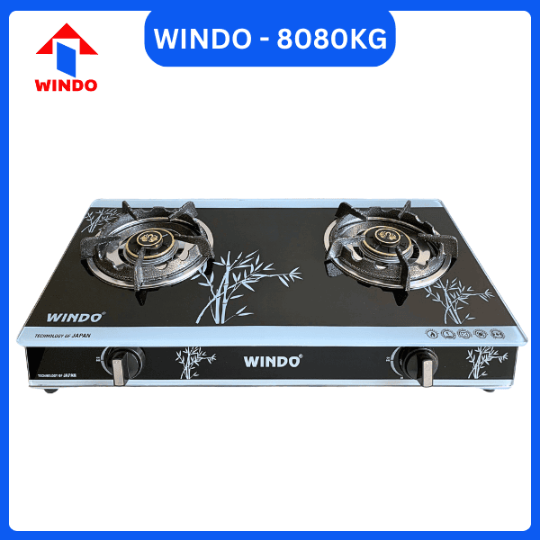 Bếp gas đôi để bàn mặt kính cường lực Windo - 8080 KG
