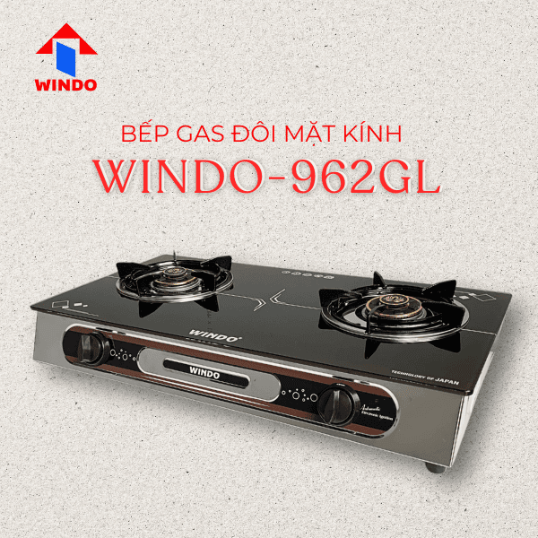 Bếp gas đôi mặt kính cao cấp WINDO - 962GL