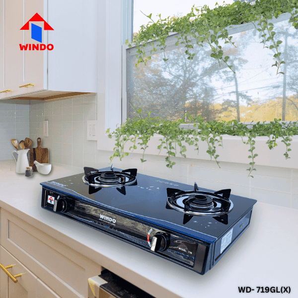 Bếp gas đôi mặt kính Windo - 179GL màu xanh