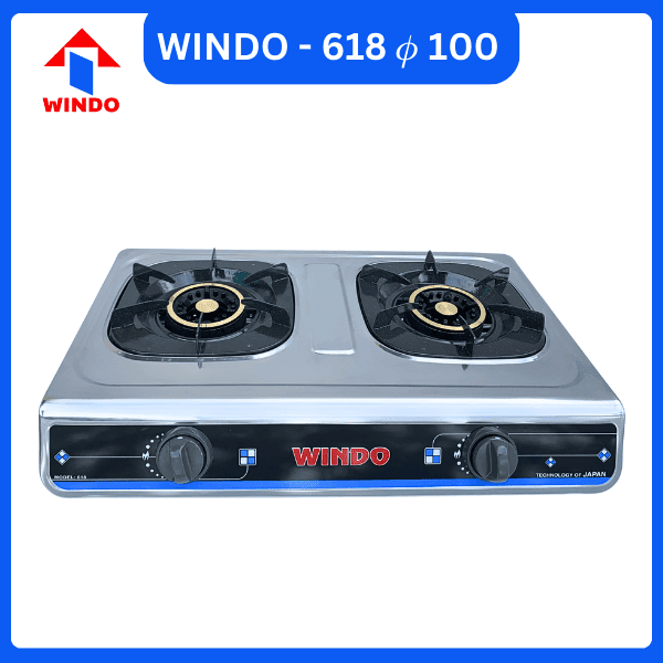 Bếp gas đôi Windo - 618 phi 100