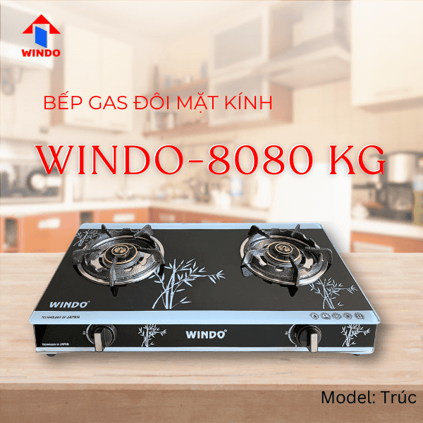 Bếp gas đôi Windo - 8080 KG trúc