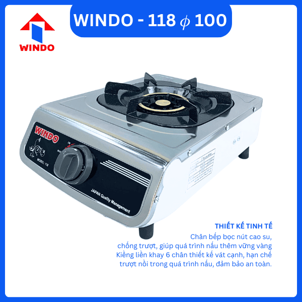 Bếp gas đơn mặt inox để bàn WINDO - 118 PHI 100