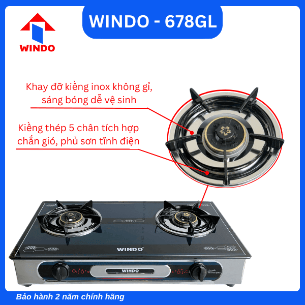 Mâm chia lửa bếp Windo - 678GL đúc nguyên khối chất liệu đồng