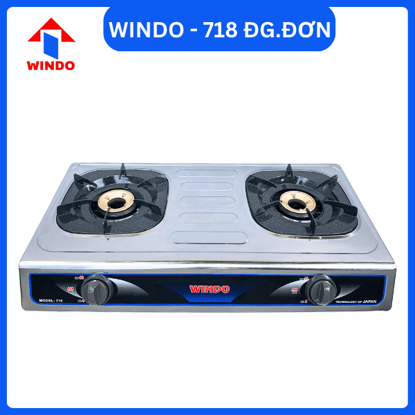 Sản phẩm bếp gas đôi Windo - 718 điếu gang đơn
