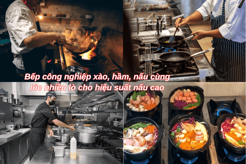Bếp công nghiệp có thể sử dụng đa dạng mục đích nấu nướng