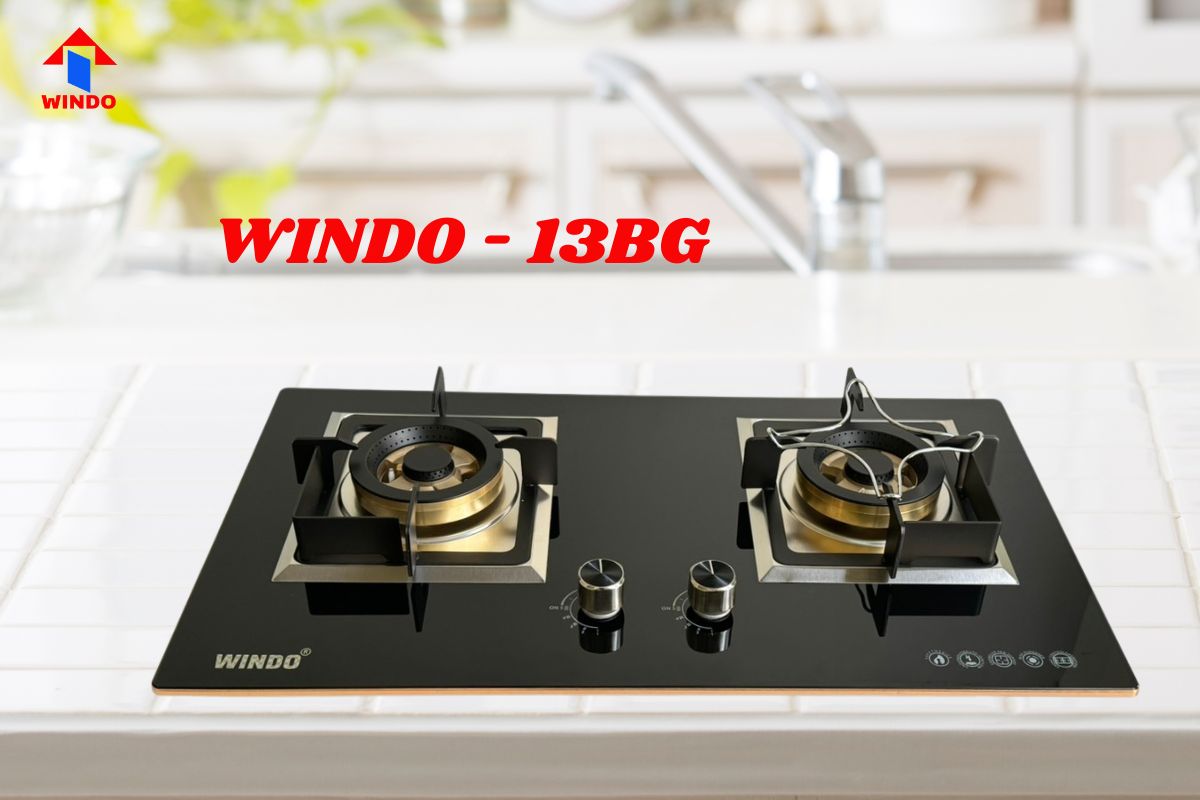 Bếp gas âm cao cấp mặt kính cường lực Windo - 13BG