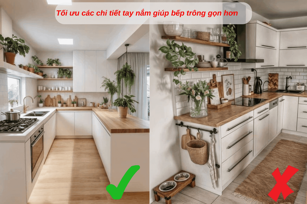 thiết kế các món đồ tối giản giúp không gian bếp rộng hơn