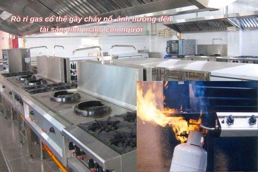 Thường xuyên kiểm tra rò rỉ gas, khóa van hệ thống khi không sử dụng